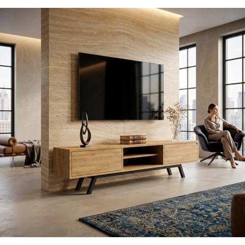 Szafka RTV-30 Drewno Lite Dąb Loft Lakier Rozmiary od 100 cm do 200 cm PREMIUM